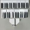 Piano Accessory Set: 88 Glossy White & Matte Black Leather Keys