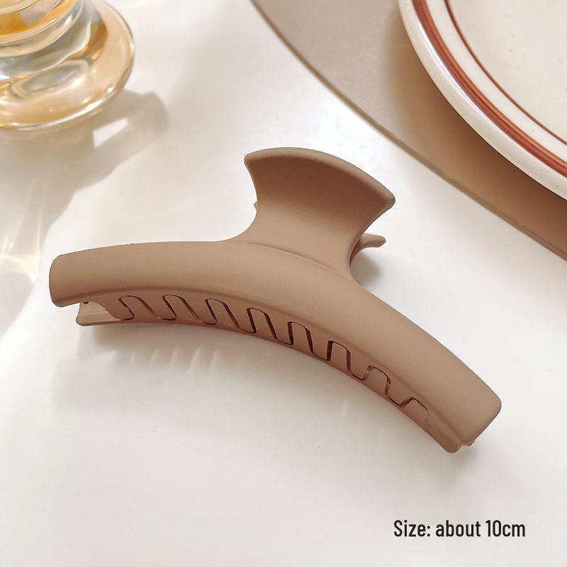 Versatile Spring Cross Hollow Hair Claw - Milk Tea Coffee Collection