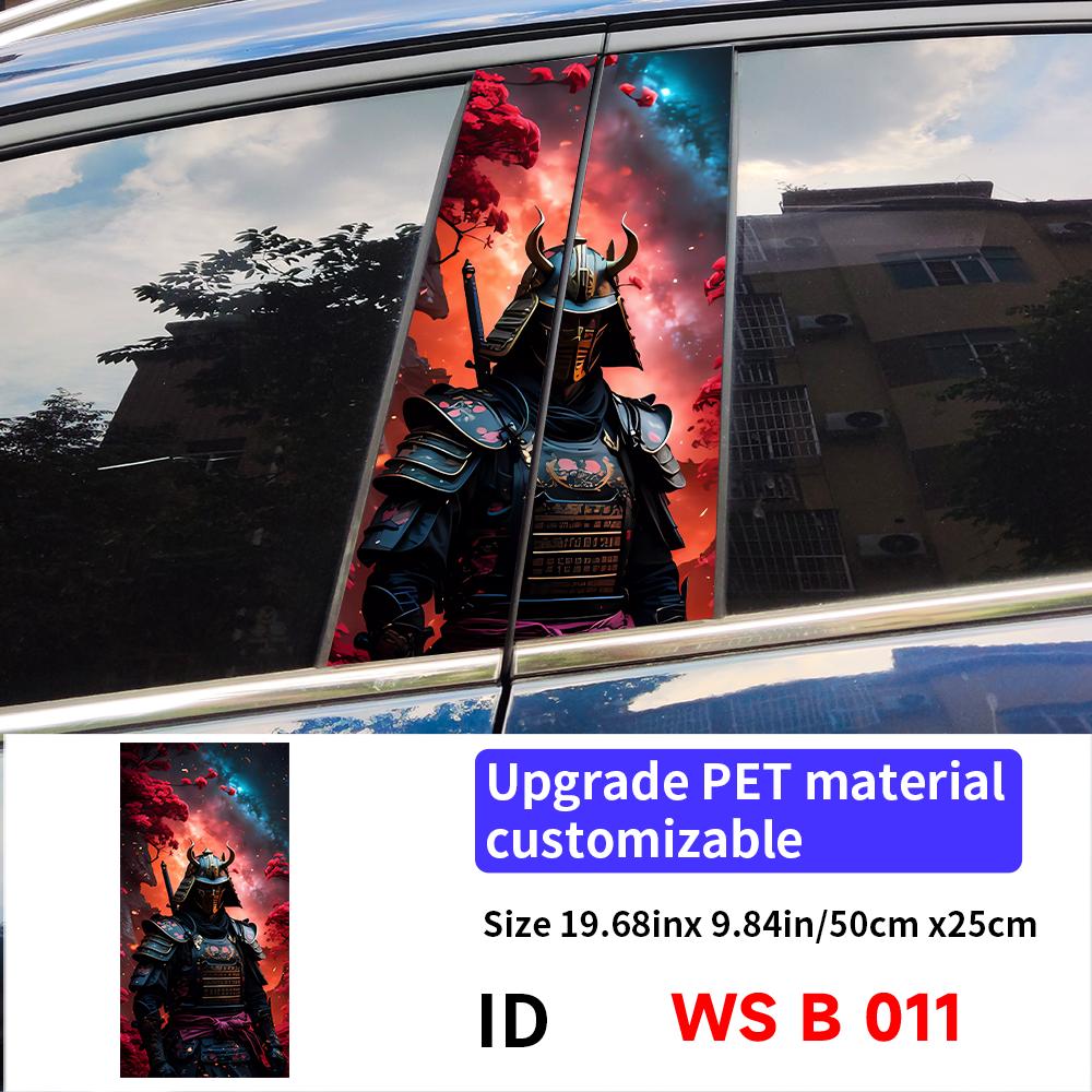 Samurai Car Stickers Waterproof Auto B Pillar Decor Cover Scratches Durable Car Doors Pillar Vinyl Decals Vehicle Decors