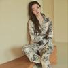 Women's Pure Cotton Pajamas: Spring/Autumn Long Sleeve Cardigan with Lace, Large Sizes, 2025 Style, Suitable for Indoor/Outdoor Wear