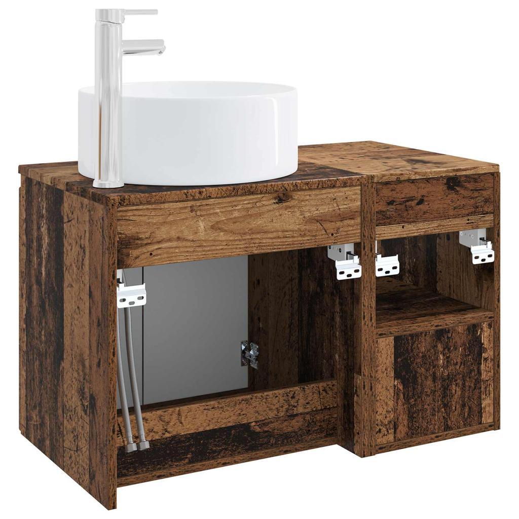 Bathroom Furniture Set 2 pcs Reclaimed Wood Engineered Wood