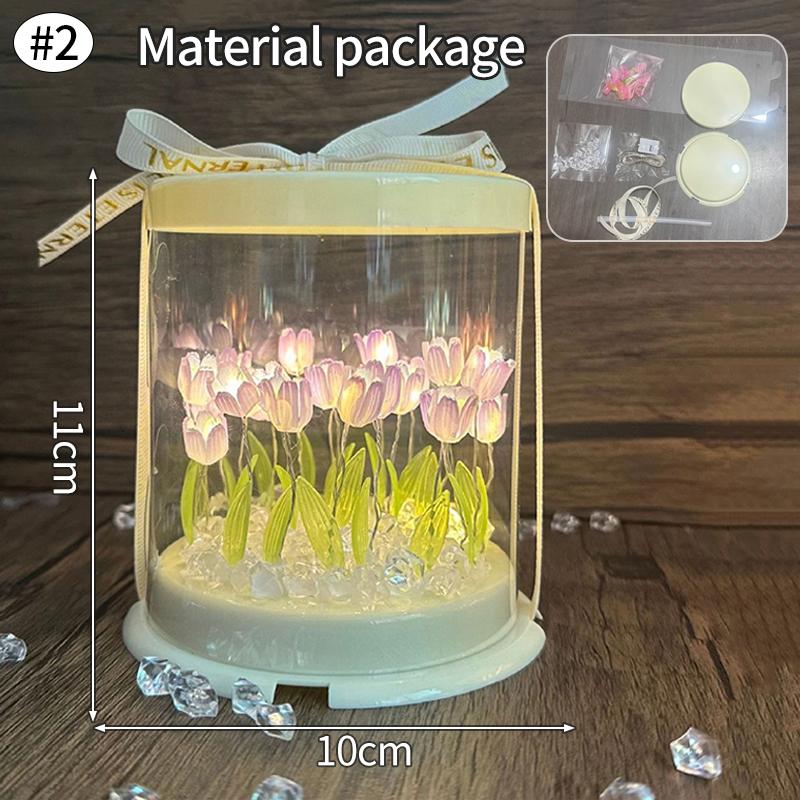 Cake Tulip Nightlight Gifts DIY Material Pack Creative Valentine's Day Gift Handmade Tulip Decoration Cake Box Gift Bag Set
