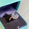 Fashionable Trendy Pear Shaped Zircon Ring Women's Jewelry Jewelry