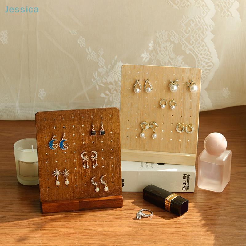 Solid Wood Removable Earring Display Stand,Desktop Ear Stud Dangle Earring Holder Jewelry Storage Rack Counter Showcase Prop