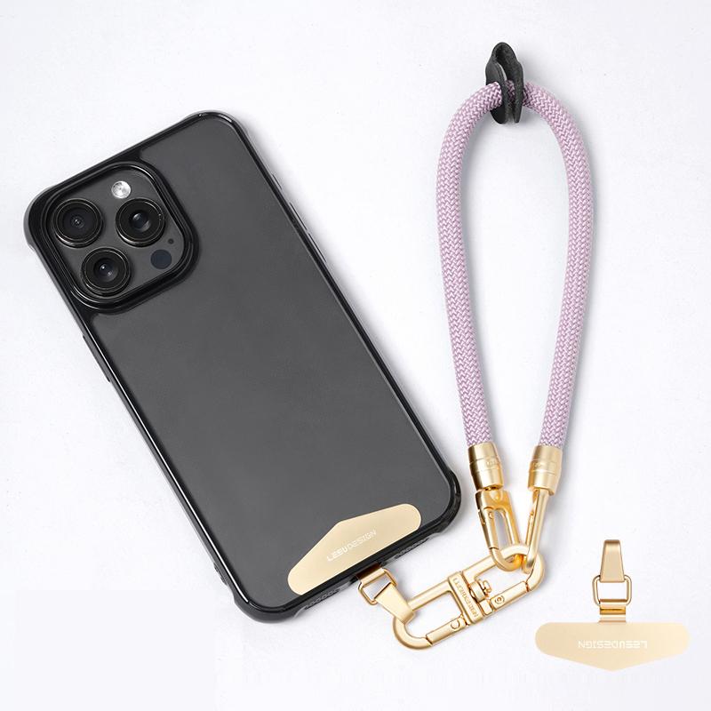 LEEU DESIGN 30cm Smartphone Strap Cell Phone Polyester Lanyard with Metal Tether Tab