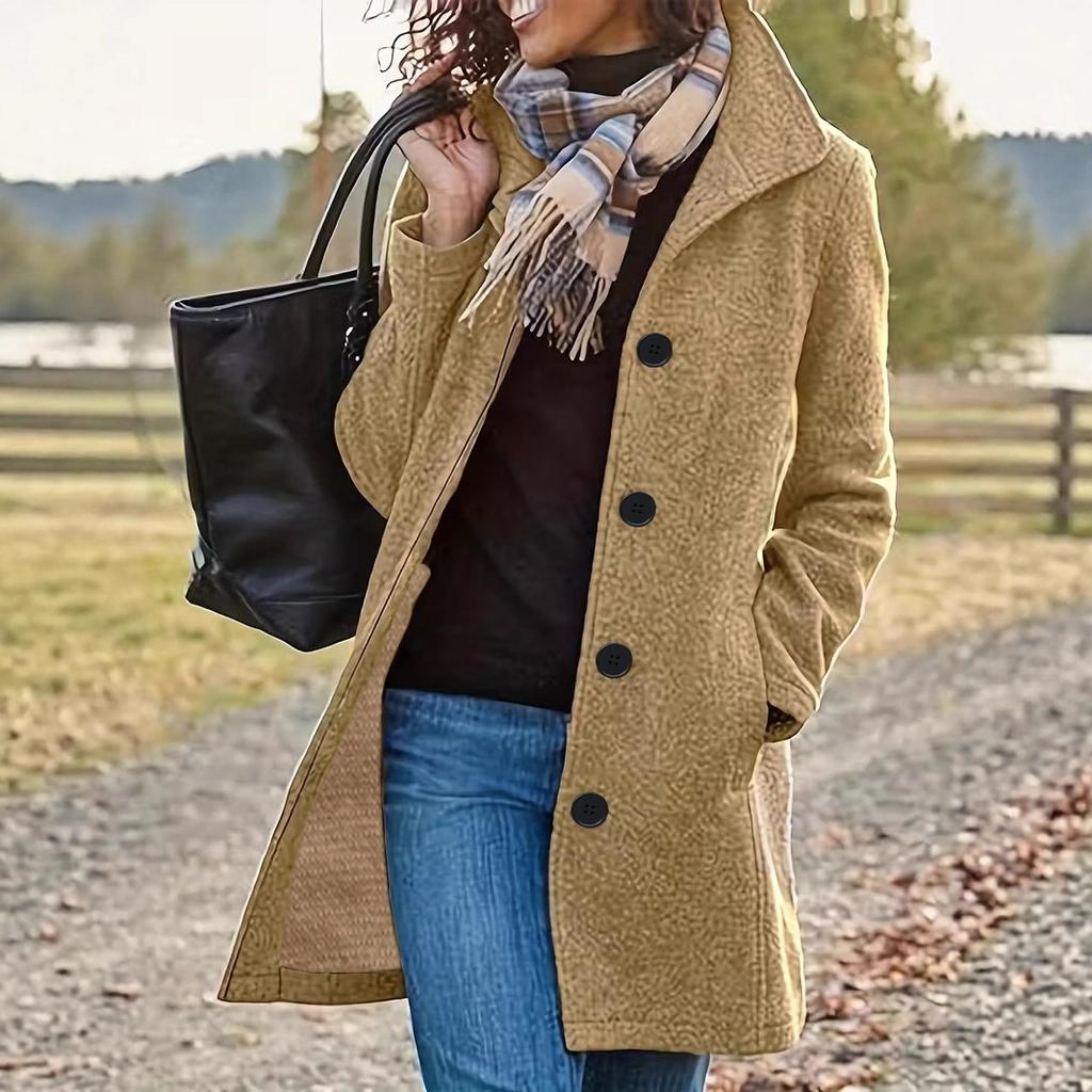 Double Breasted Mid-Length Coat In Multiple Colors