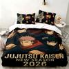 Jujutsu Kaisen 3-teiliges Set Perfekt für das Schlafzimmer Bequemes Bettwäsche-Set enthält einen Bettbezug und zwei Kissenbezüge Ideales Geburtstags- oder Weihnachtsgeschenk