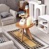 1/12 Dollhouse Simulation Mini Round Tea Coffee Table Model Dollhouse Wooden Furniture Decoration Dolls House Pretend Play Toys