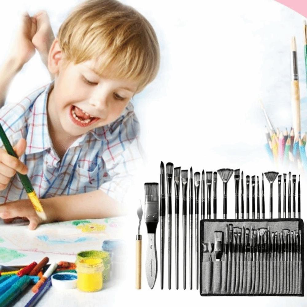 24pcs/set DIY Art Nylon Brush Set Nylon Hair Artist Paint Brushes  Watercolor Painting
