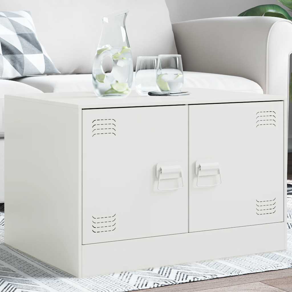 White Coffee Table 67 x 50 x 44 cm Steel