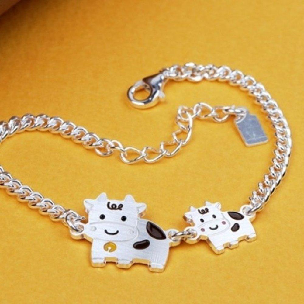 [As Little] Baby Silver Bracelet Children's Silver 925 Cow Calf Ox Zodiac Sign