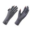 Summer UV Protection Gloves Cooling Sun Protection Gloves Dark [Pawinpaw] Women's [UPF50+, Two-Finger Open, Touch] (Long - Gray)