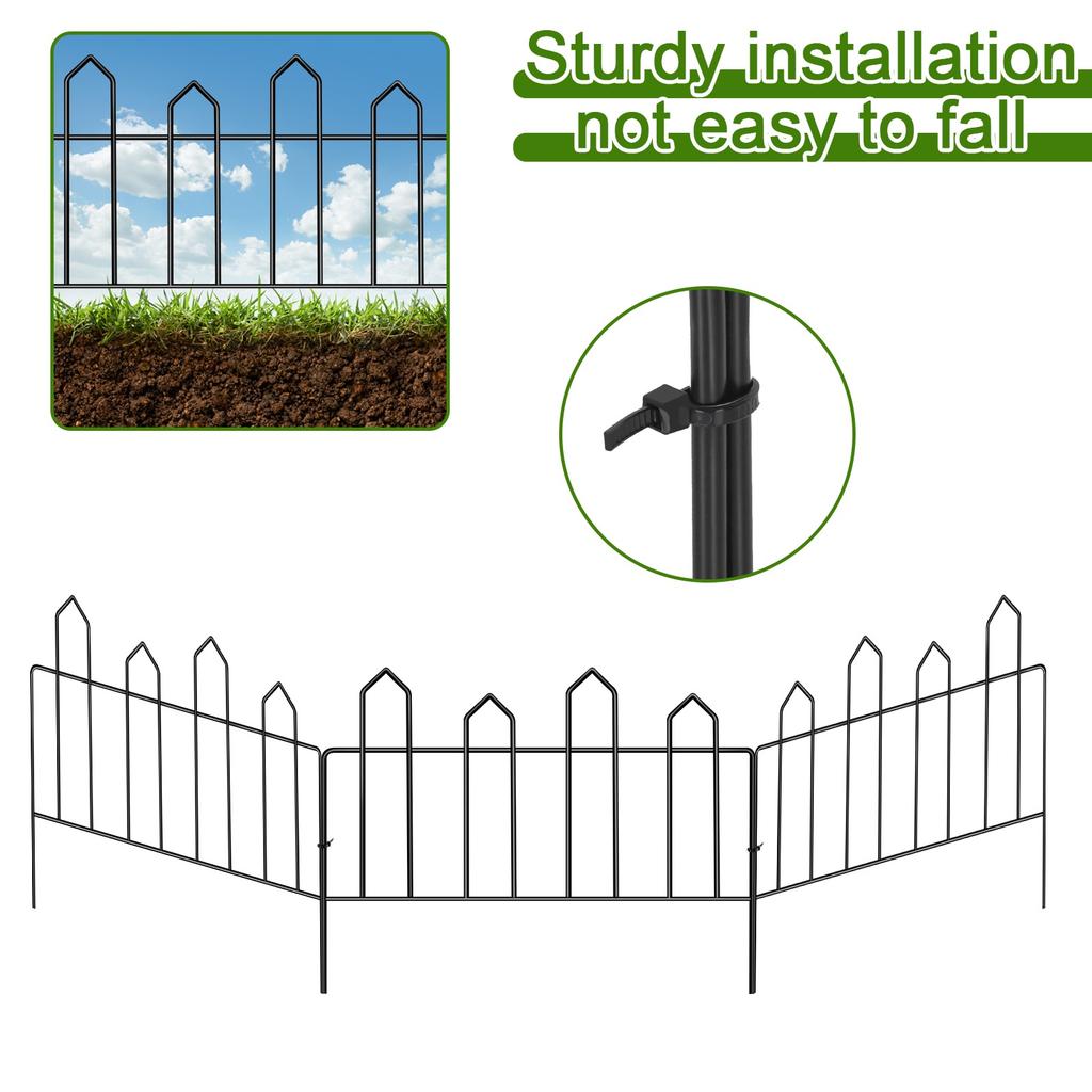 Garden Decorative Fence Metal Wire Fencing Border Outdoor 13in(H)*10ft(L) Small Fencing for Flower Bed Lawn Shrub Vegetable