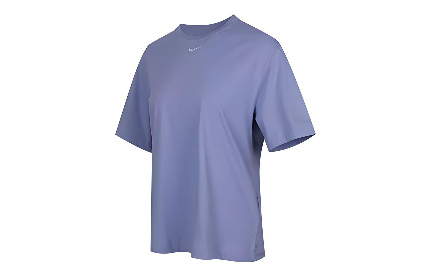 Nike T Shirts Women s Purple Crew Neck Moderate Straight Fit DC0575-569 S