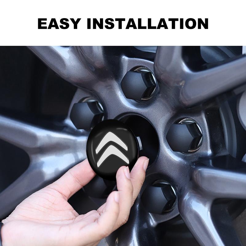 4pcs 56mm car wheel hub center cover logo sticker For Citroen C1 C3 C4 C5 C6 2CV VTS Picasso Cross Cactus RD3 C4L DS3 DS4 DS5