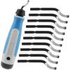Premium NG1000 Deburring Tool with 10 PCS BS1010 High Speed Steel Swivel Blades 360 Degree Rotary Head for Plumbing Burr Removal