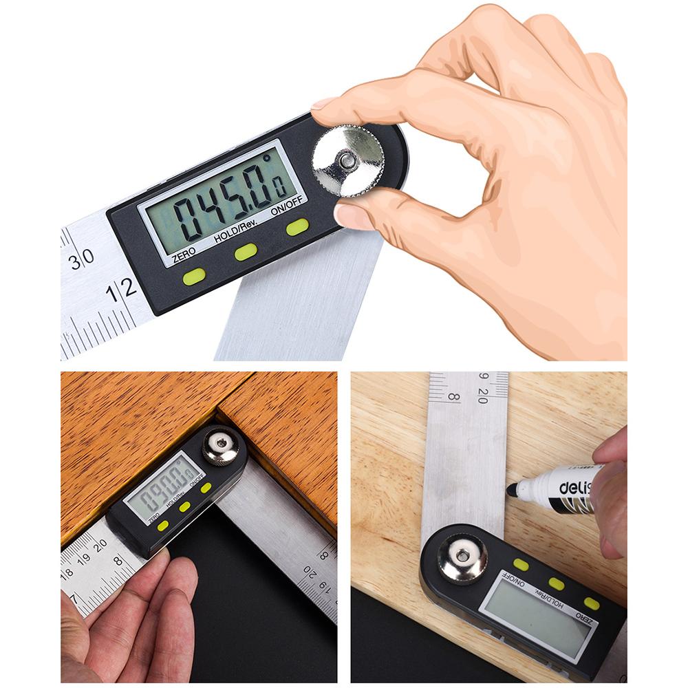 Digital Display Angle IP54 Stainless Steel Protractor Woodworking Angle Protractor Multifunction 360 Degrees Angle