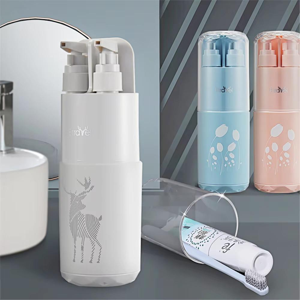 Plastic Shampoo Storage Bottle Portable Toothbrush Organizer Box Durable Travel Cup  Camping