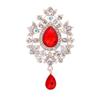 Fashion Alloy Rhinestone Brooches Women's Enamel Glass Pendant Pins Flower Pattern Crystal Jewelry Wedding Occasions