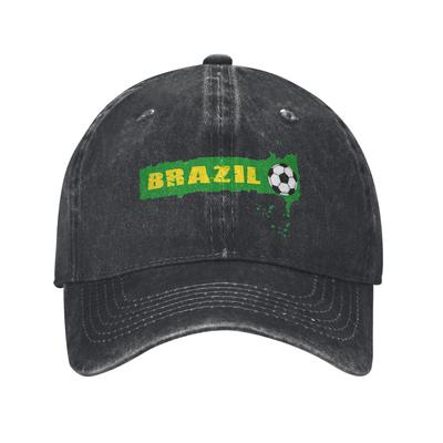 Fútbol Soccer Brasil Bandera Brasileña Estilo Unisex Gorras de Béisbol Sombreros de Mezclilla Gorra Vintage para Exteriores Verano Gorra Solar Ajustable