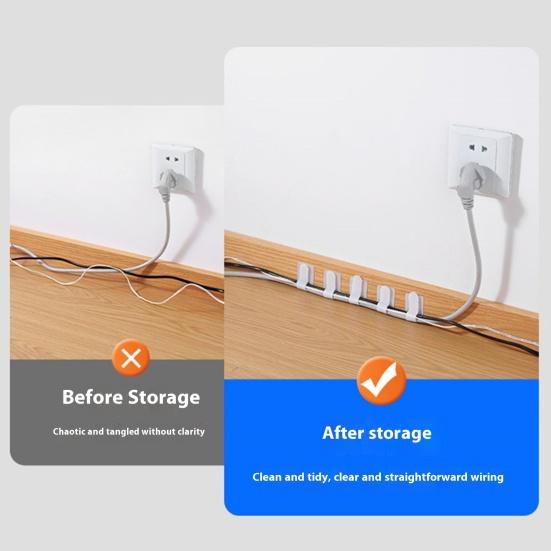 10/20/50/100Pcs Self Adhesive Cable Ties Adjustable Cord Straps Strong Stickiness Easy To Use Cable Management Clips