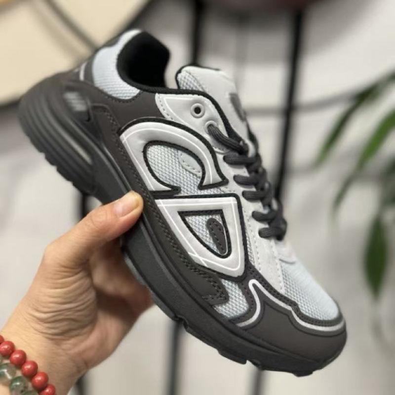 New versatile fashion casual men's and women's trend breathable sports shoes dad letter b30 heightening shoes