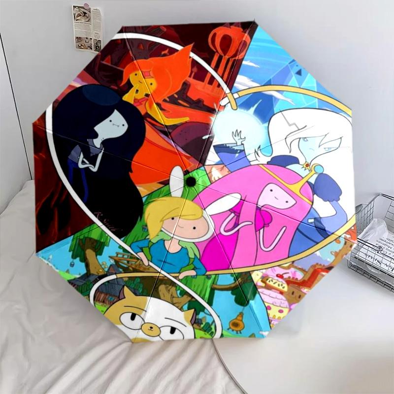 Adventure Time Characters Automatic Umbrella - Suitable Travel Outdoor Portable Umbrella Birthday Gift Daily Essentials