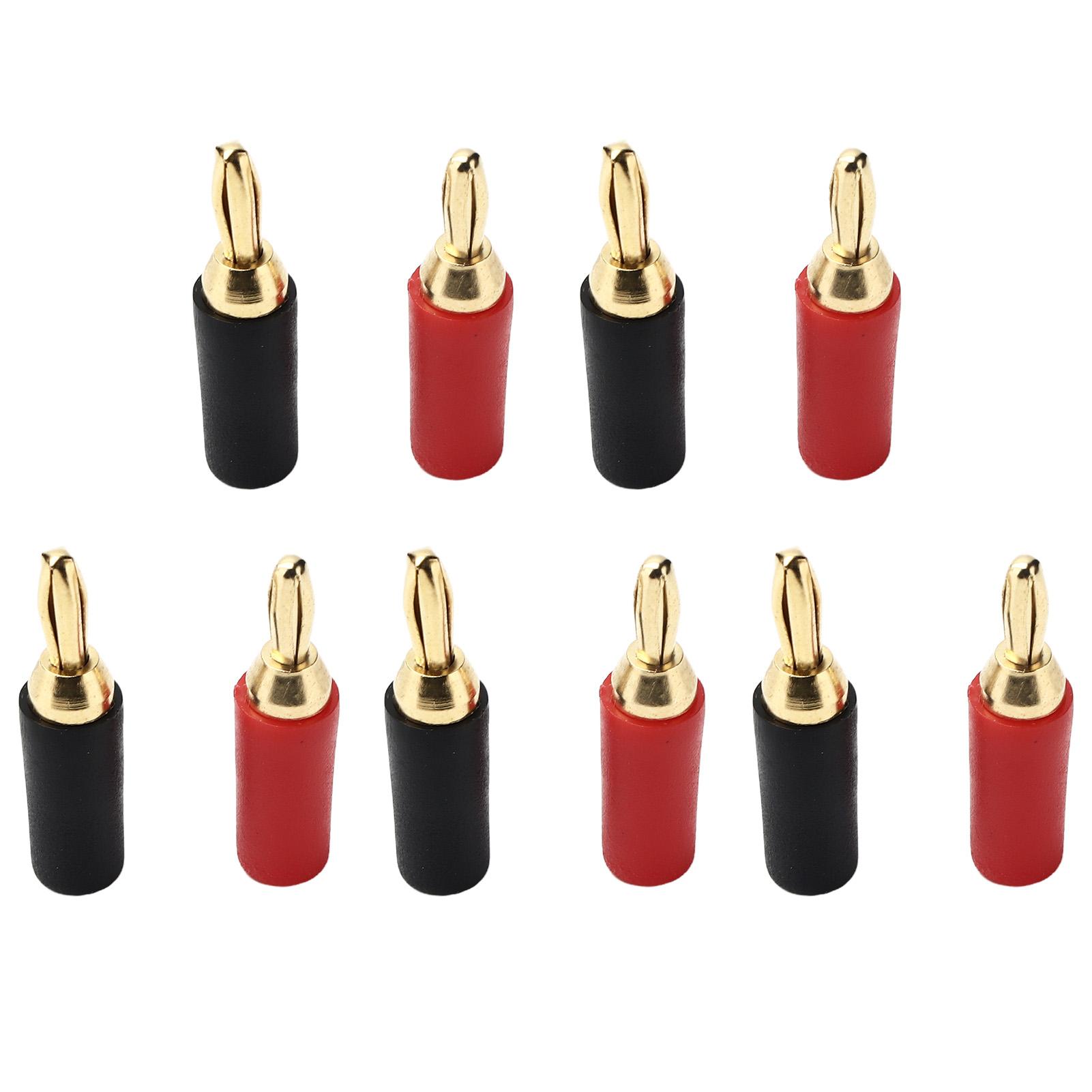 

5 комплектов 2,5 мм банановый штекер латунный позолоченный паяный мужской разъем динамика красный и черный