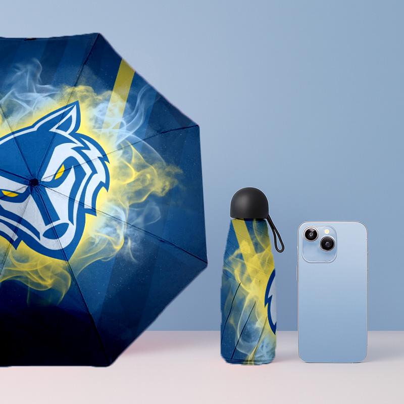 Warrington Wolves Printed 5?Fold Mini Umbrella 8?Rib Windproof Compact Umbrella For Women Pocket Carry