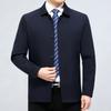 High-end Men's Mulberry Silk Jacket, Middle-aged Business Casual Spring and Autumn Lapel Jacket, High-end Dad Button Jacket