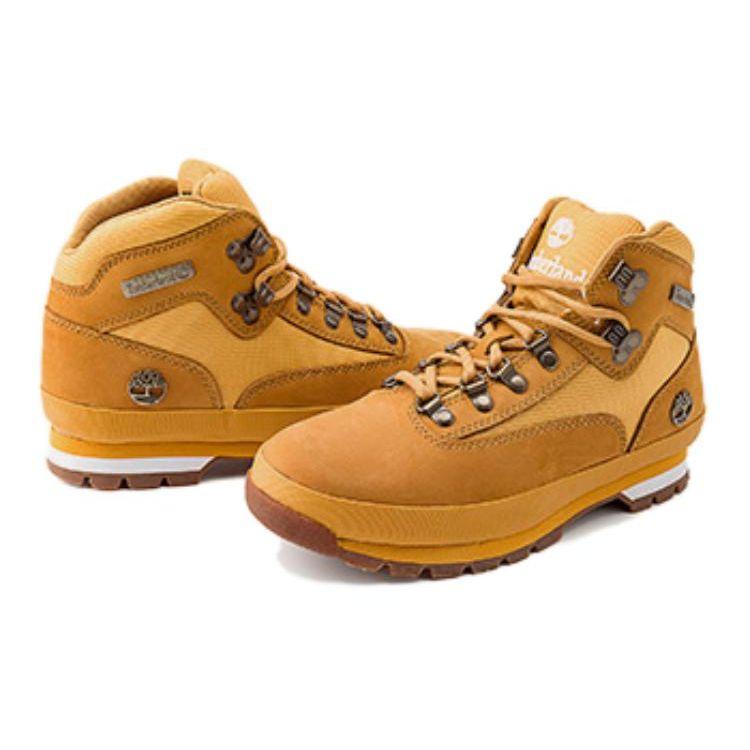 Timberland Euro Hiker Round Toe Comfortable Slip Resistant Durable Mid Top Outdoor Functional Shoes Men Shoes Brown 91566W
