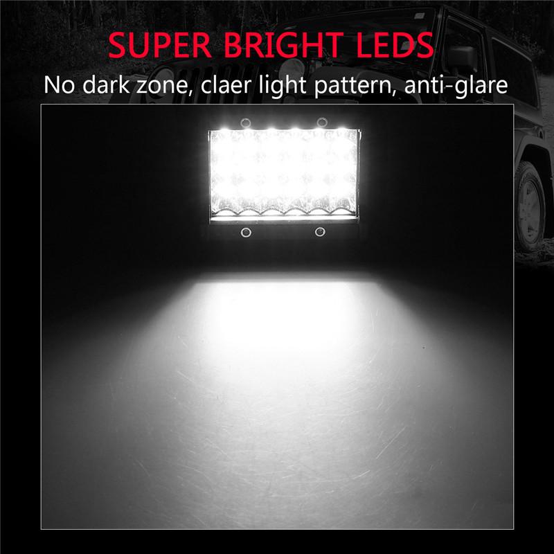 2pcs 4-Row 72W 4-Inch Ultra-Bright LED Light Bar for Off-Road Truck Jeep Mods