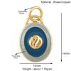 Trendy Colorful Enamel Geometry Charm Pendant,Real 18k Gold Plated Zircon Necklace Bracelet Jewelry Findings Supplies S43