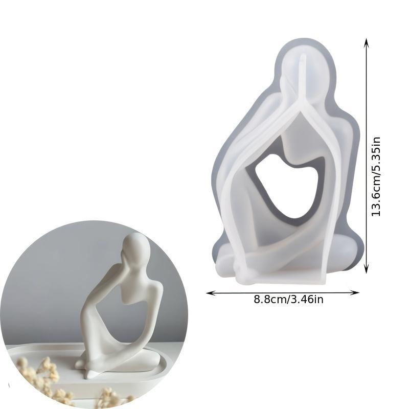 1/3 Pack Thinking Body Art Scented Candle Gypsum Ornament Mold Body Art Silicone Mold, Thinker Silicone Mold Suit