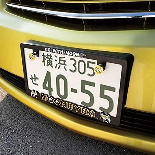 [Set of 2] New Standard 3D Mooneyes Logo License Frame MOONEYES Mooneyes MG062BKMO