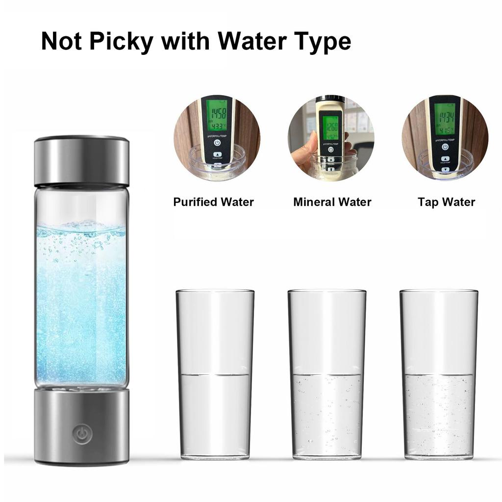 Portable Hydrogen Water Bottle 460ML SPE   Technology for Boosting Metabolism and Immunity USB Rechargeable