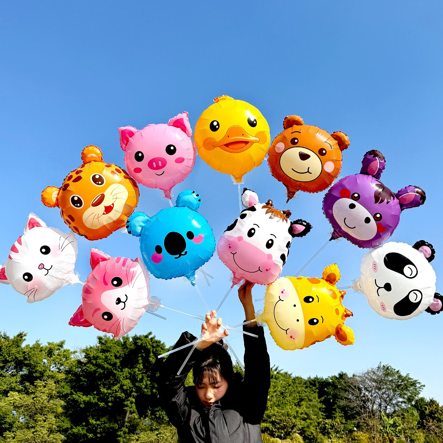 

18-inch Animal Cartoon Hair Clip Foil Balloons - Kid s Party Decorations