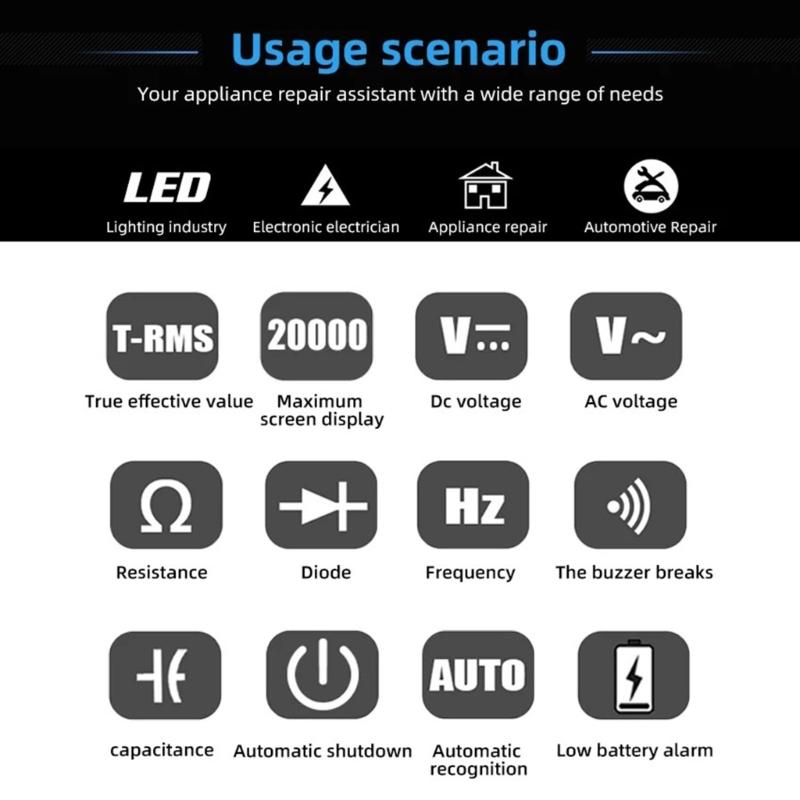 Real Time Waveform Recording Multimeter Temperature Resistance Voltage Continuity Tester High Precisions Multitester
