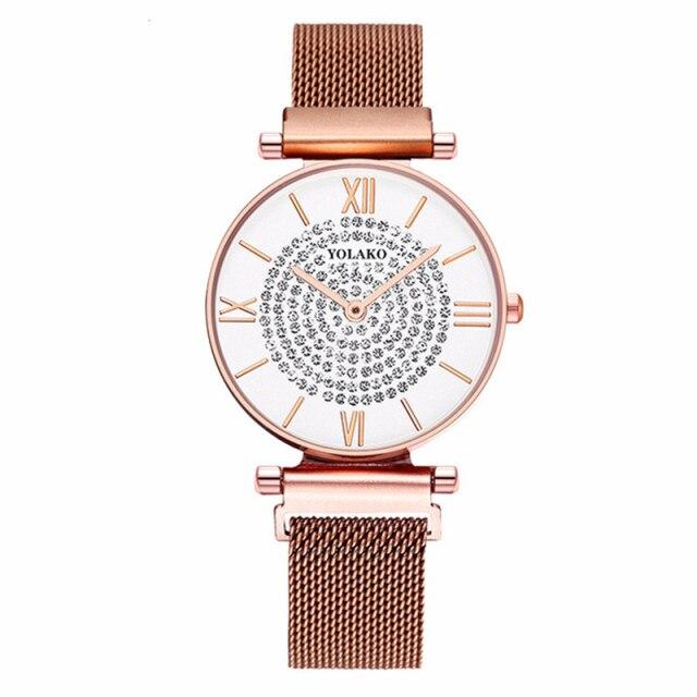 Women Watches Top Brand Luxury Fashion Casual Rose Gold Quartz Ladies Bracelet Watch Alloy Mesh Strap Watches Gift