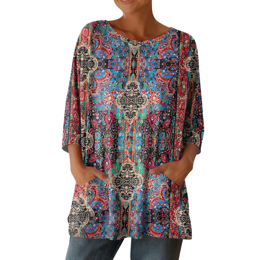 Damen 3/4-Ärmel Shirts Grafik-T-Shirts Shirts Lässige Basic-Tops Pullover