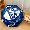 Parapluie Pliant Automatique 3 Plis Schalke 04 FC 8 Baleines Coupe-Vent Protection Soleil Pluie pour Voyages Extérieurs Usage Quotidien