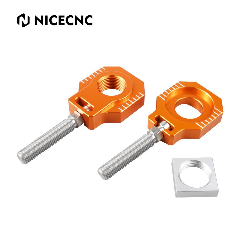 NICECNC For KTM SX 125 SX-F 450 XC XC-F 2013-2022 25mm Rear Axle Blocks Chain Adjuster For Husqvarna TC 125 250 FC 250 350 450