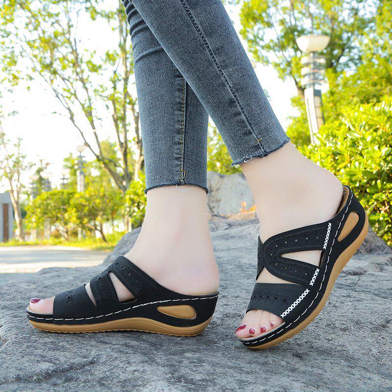 Sommer Europäischer & Amerikanischer Stil Übergröße Zehenfrei Dicksohlige Damen Sandalen