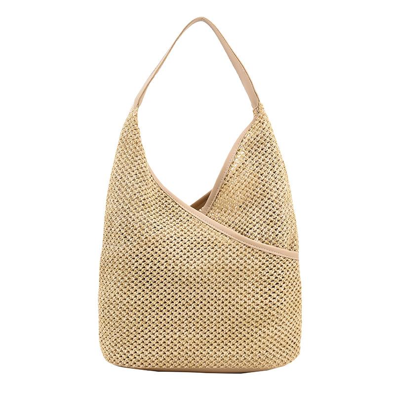 

Тканая сумка Женская мода Винтажная сумка-мешок Тканая сумка Сумка на плечо хаки