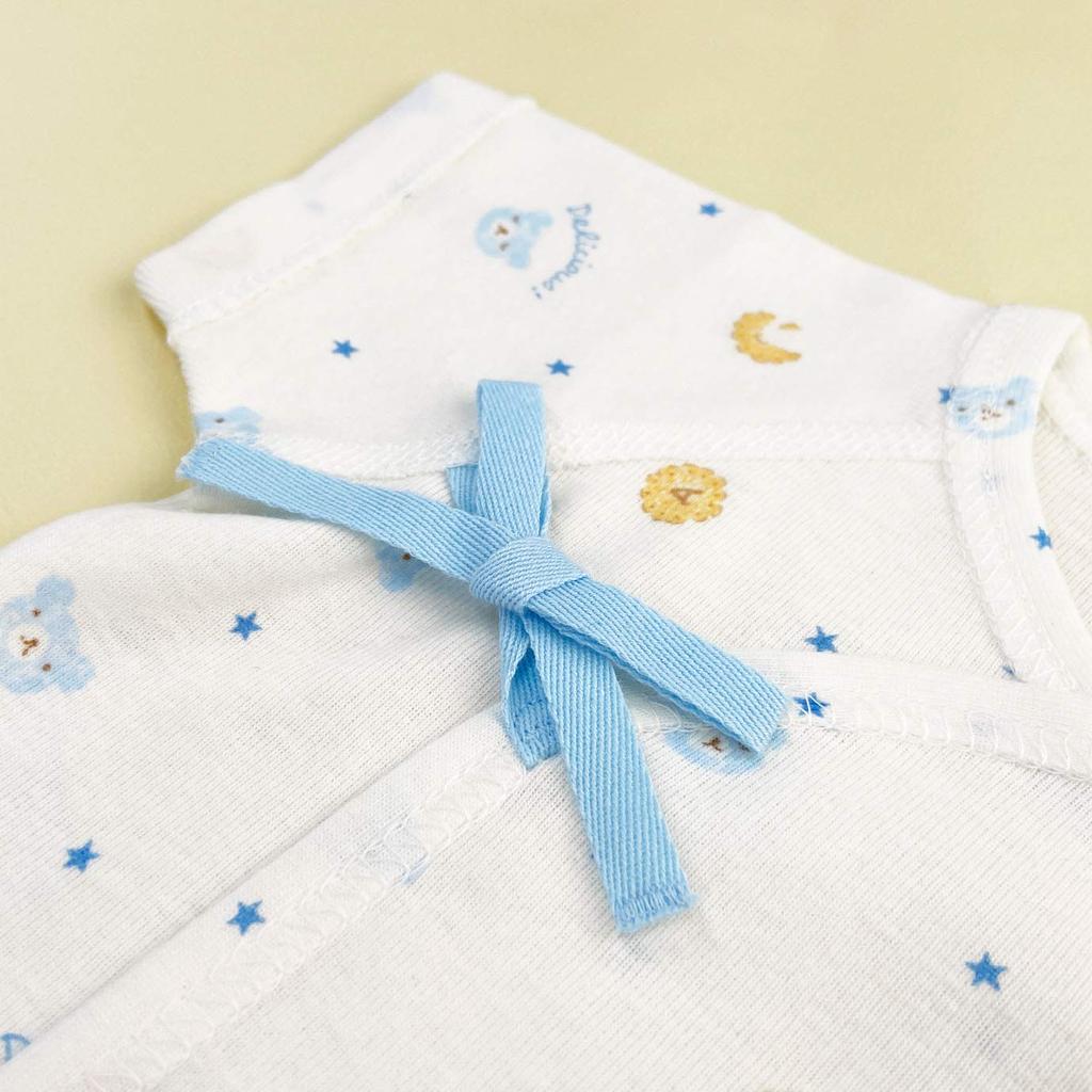 Baby Castle Krátká tílka pro nízkou porodní hmotnost Sada Cookie Sax Vyrobeno v Japonsku Miminka, 2, 45cm, Medvídek, Vzor, 100% Bavlna,