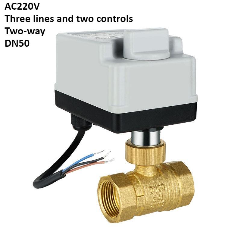 Brass Bidirectional Electric Ball Valve AC220V 1/2 "3/4" 1 "1-1/4" 1-1/2 "waterproof Electric Ball Valve Dual Control T/L Type