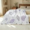 Lightweight Flannel Throw Blanket | Ocean Themed, Shell & Starfish Design - Soft Warm Cozy for Home Decor, Leisure, Christmas & Halloween