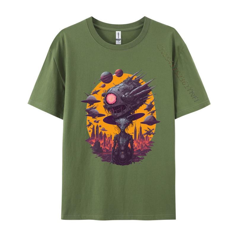 The Alien Hat T Shirt For Male Tee Free Shipping Homme Round Neck T Shirt Designer Clothes Men Normal