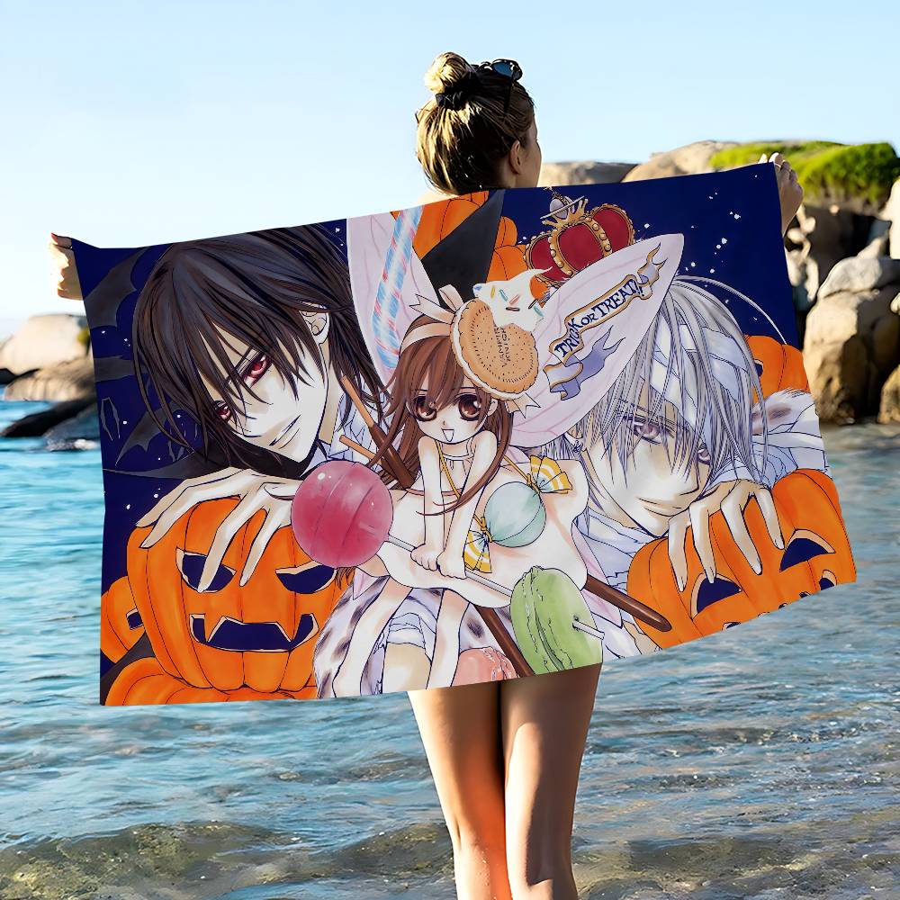 Anime V-Vampire K-Knight Microfiber Printed Beach Towel Mountain Climbing Yoga Beach Swimming Running Absorbent Soft Towel