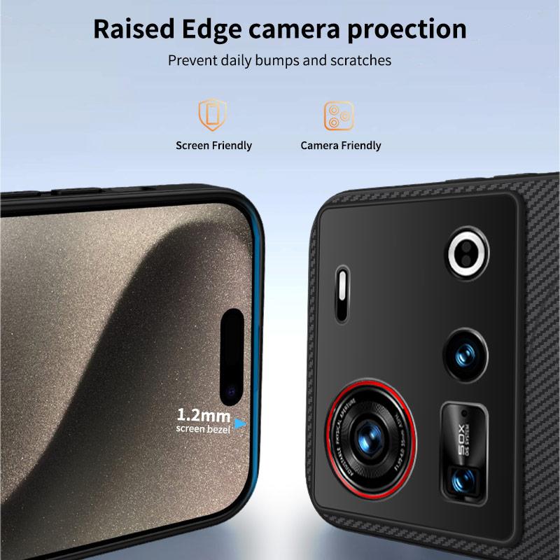 For ZTE Nubia Z70 Ultra Case Magnetic MagSafe Luxury Stripe Silicone Leather Back Cover For Nubia Z70S Ultra 5G Protection Shell